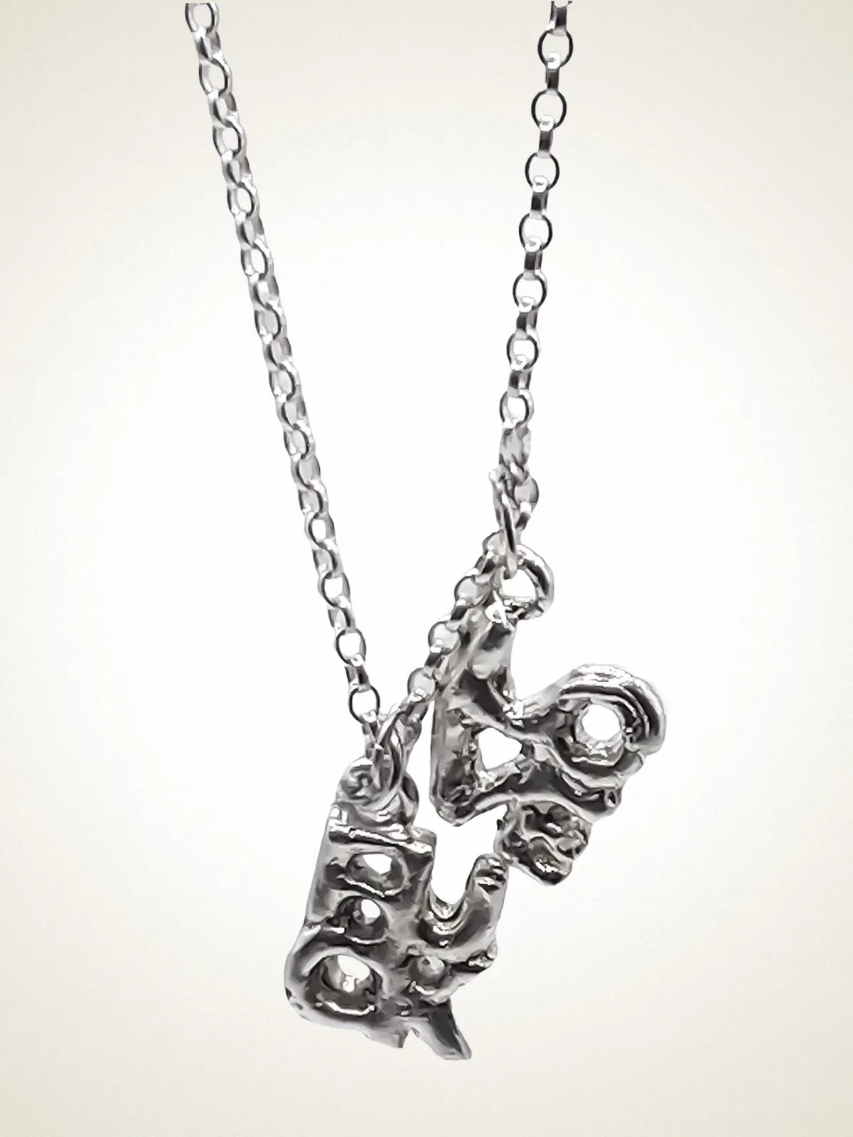 Handcrafted Fuck/Love Necklace in Sterling silver, artisan jewelry, elegant design