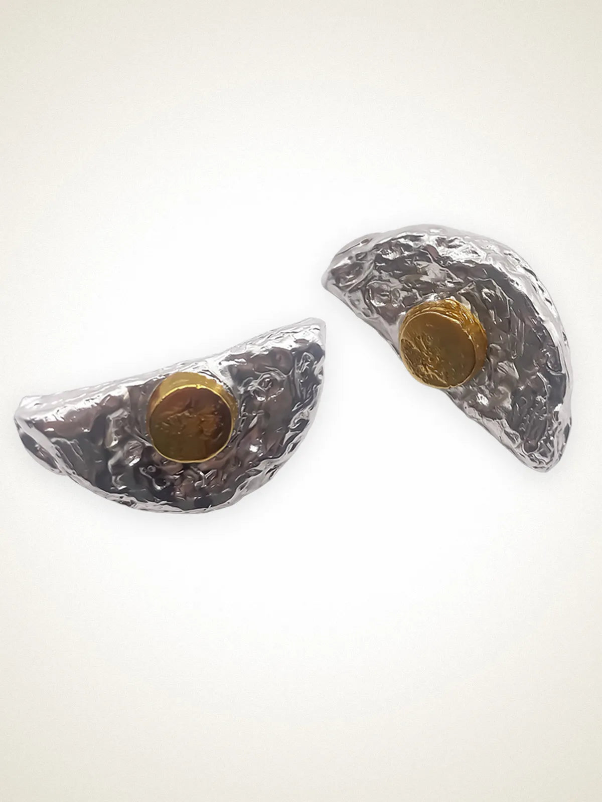 Handcrafted Half Moon Earrings premium premium metal jewelry, graceful design, product shot