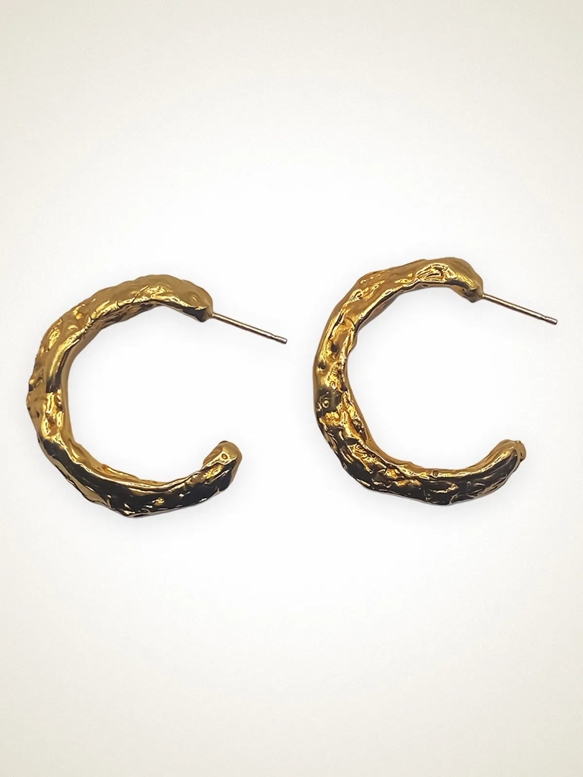 Premium Hoop Earrings handmade in premium metal, classic design, worn view