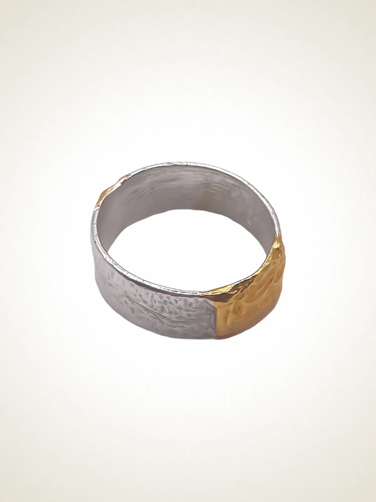 Strata Ring artisan designer ring in 18ct Gold Vermeil, chic style, different perspective
