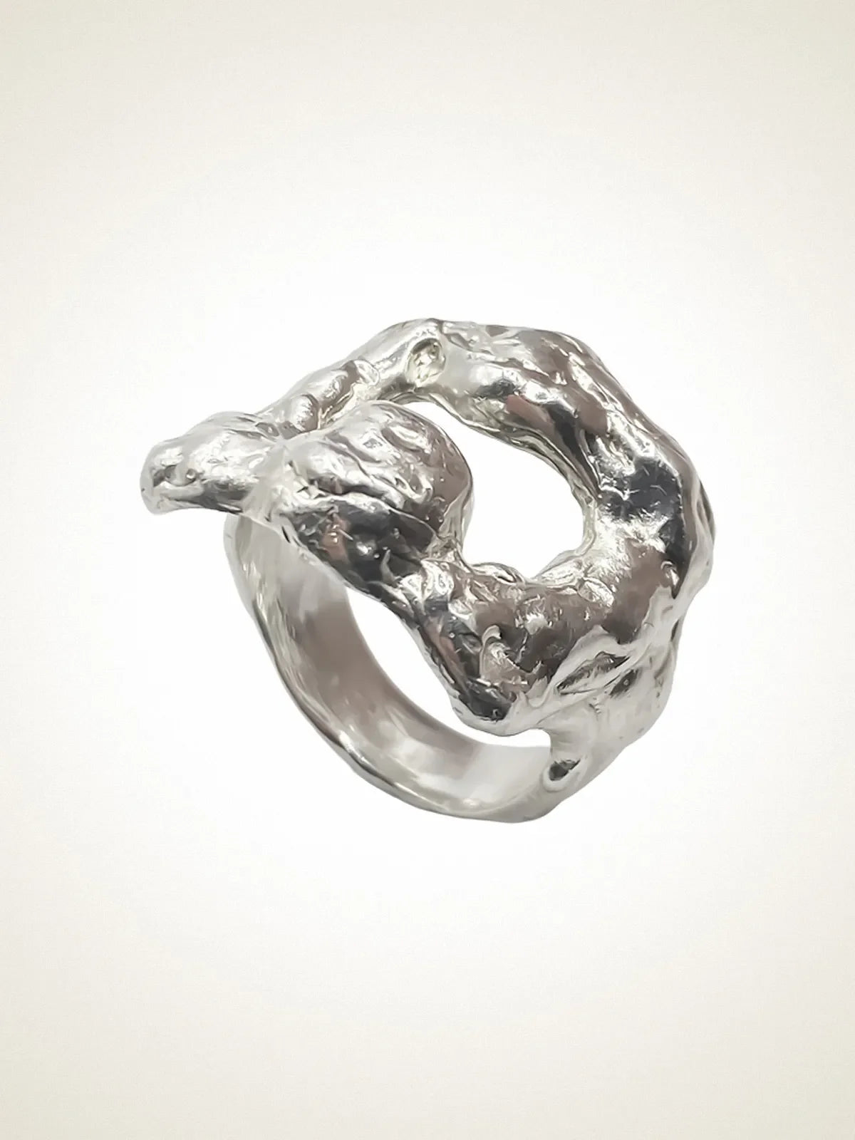 Handcrafted Mask Ring in premium metal, artisan jewelry, elegant design, detailed view