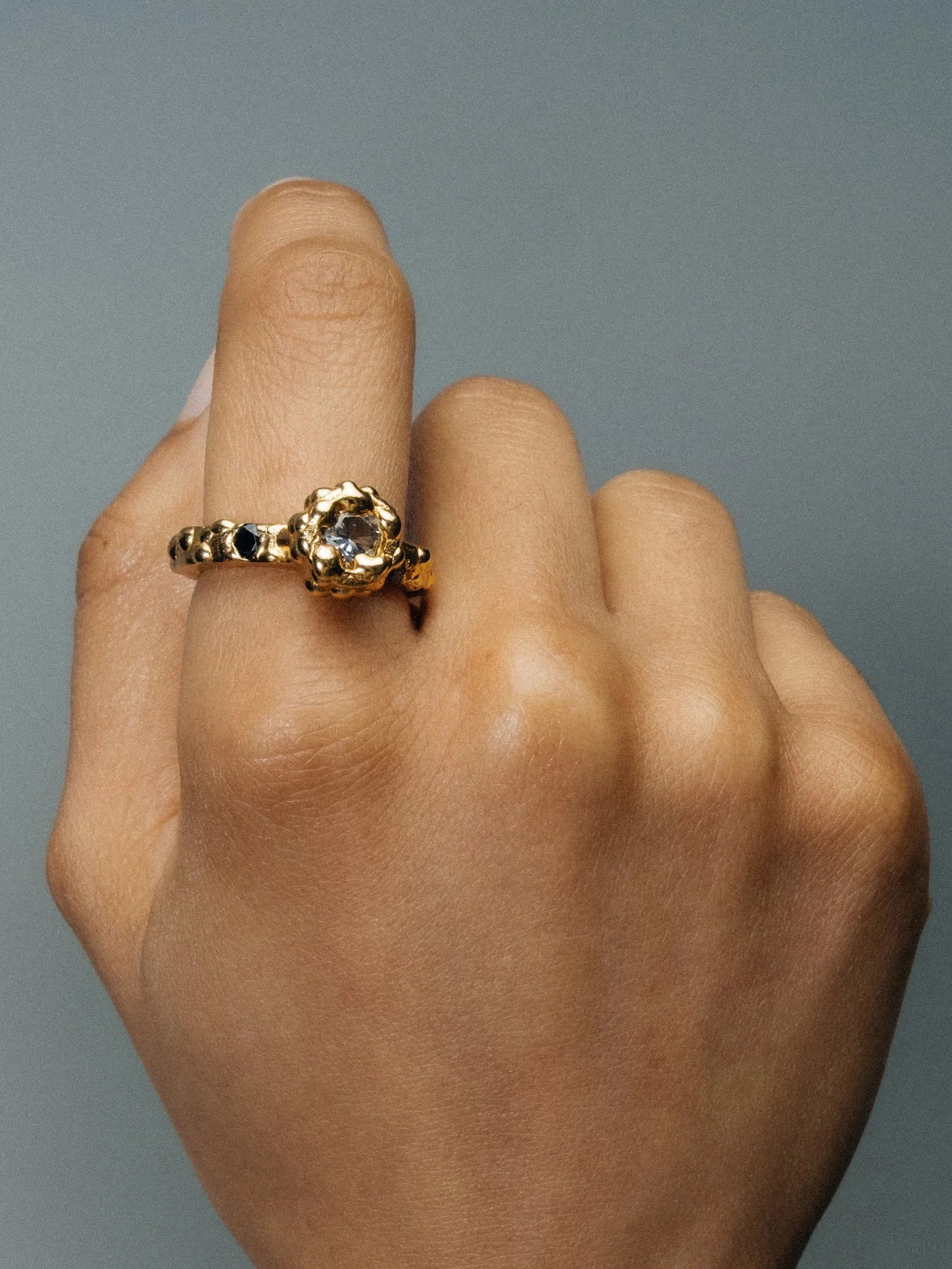 Orbit Gem Ring artisan crafted ring in 18ct Gold Vermeil, timeless style, lifestyle shot