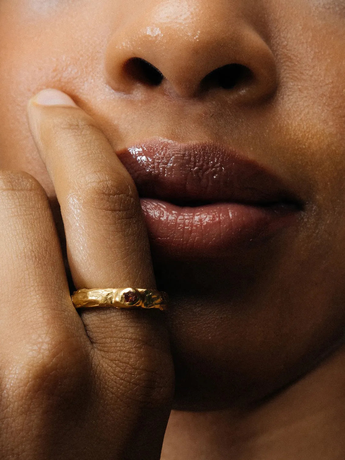 Artisan Obi Ring in premium Sterling silver, refined finish, angle view