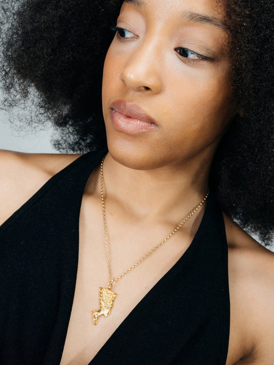 Nefertiti Necklace handmade luxury necklace, premium metal finish, sophisticated style, close-up