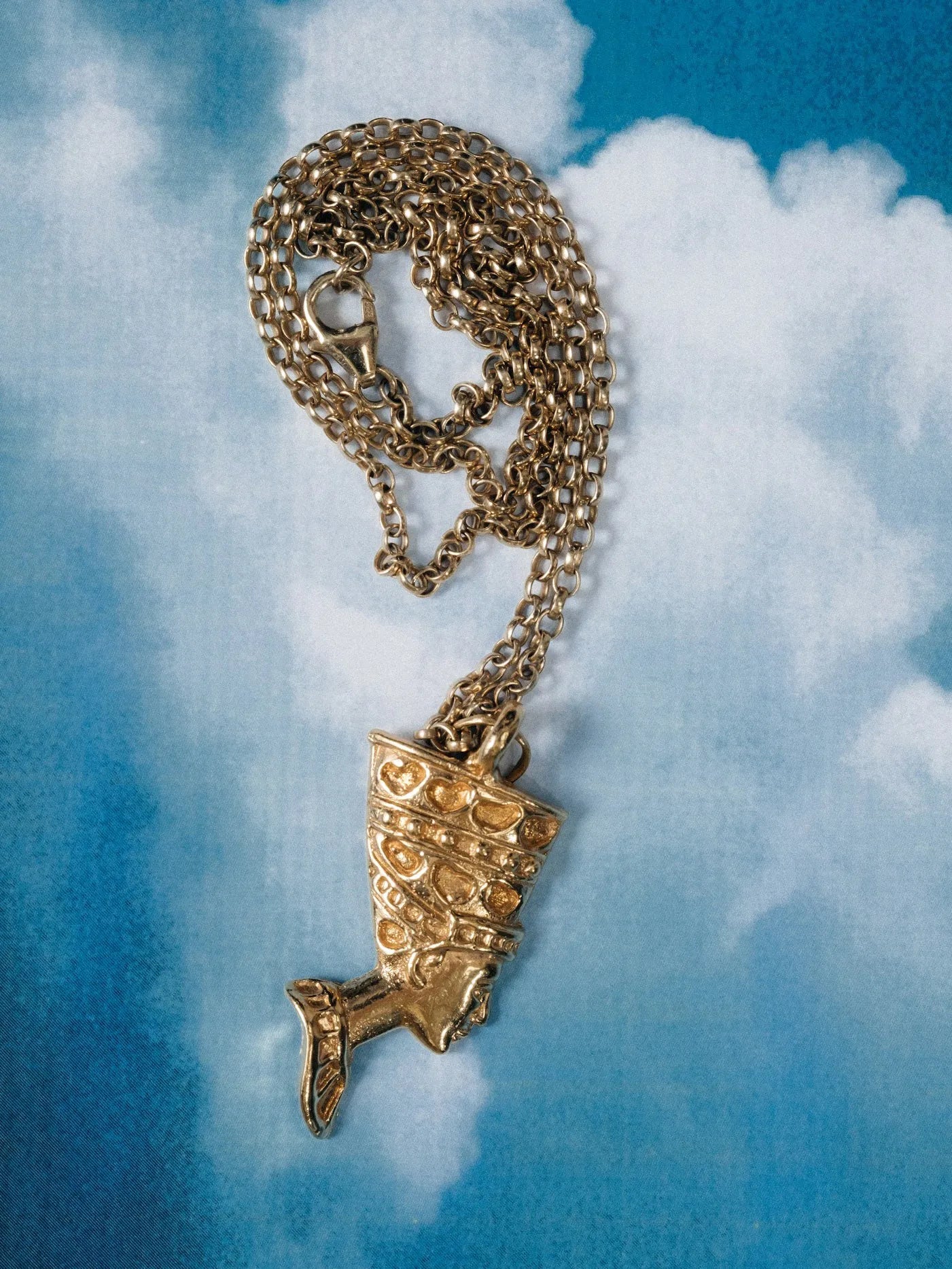 Artisan Nefertiti Necklace in premium 18ct Gold Vermeil, refined finish, angle view