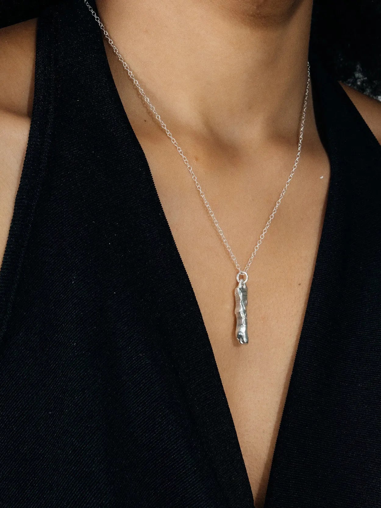 Premium Branch Necklace handmade in premium metal, classic design, worn view