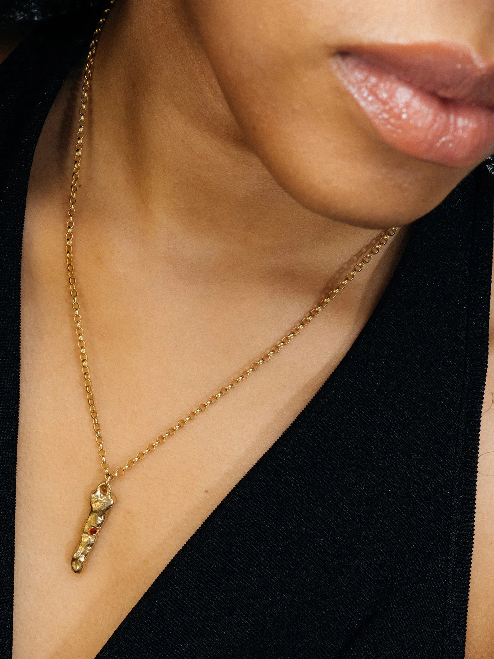 Branch Gem Necklace handmade luxury necklace, 18ct Gold Vermeil finish, sophisticated style, close-up