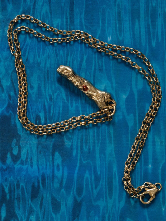 Premium Branch Gem Necklace handmade in premium metal, classic design, worn view