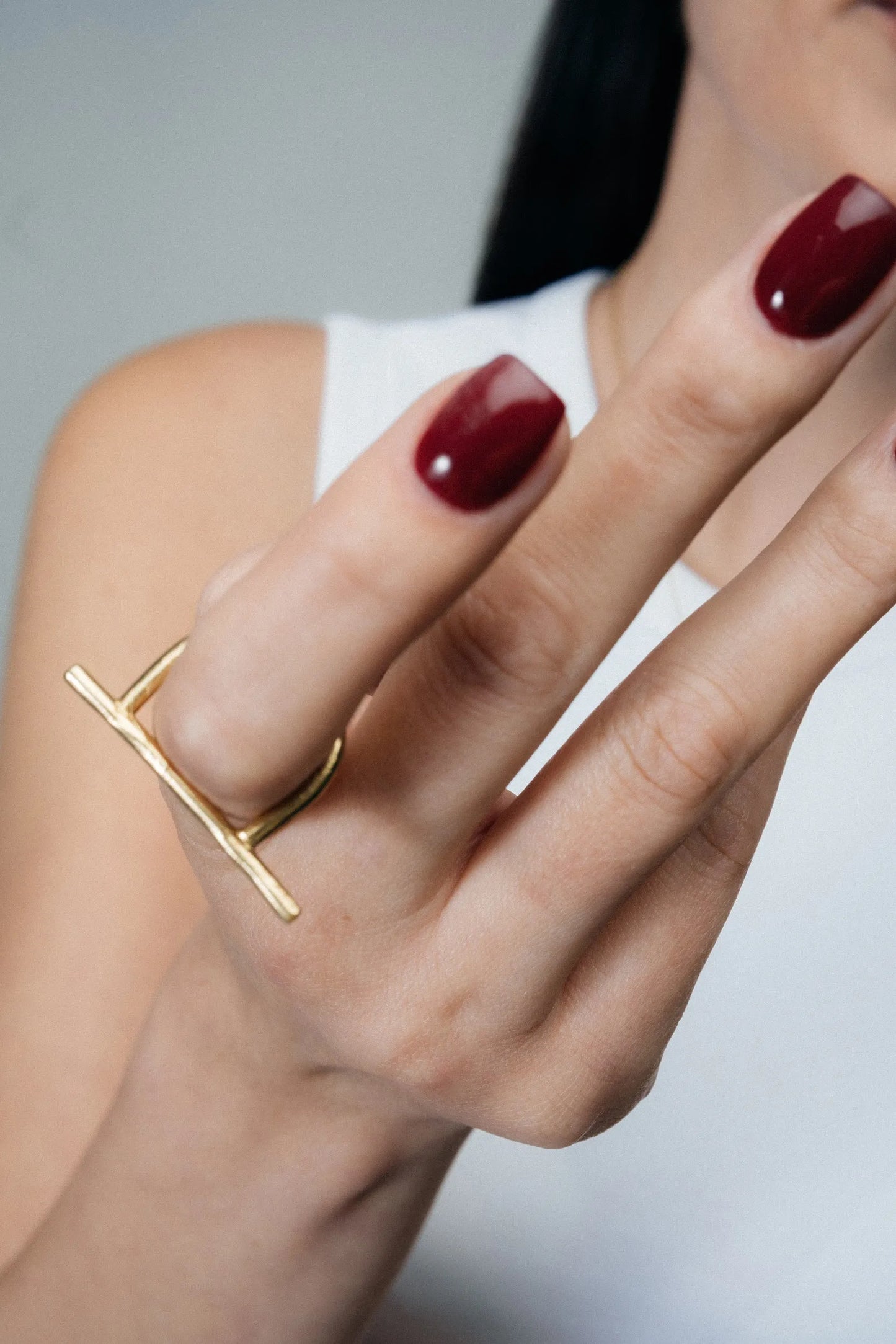 Bar Ring unique handcrafted ring, 18ct Gold Vermeil, beautiful craftsmanship, product detail