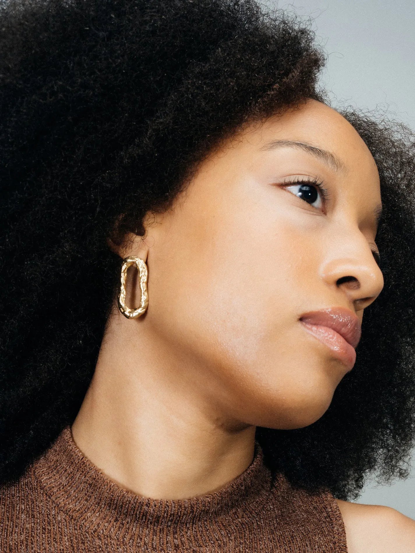 Flow Loop Earrings handmade luxury ring, premium metal finish, sophisticated style, close-up