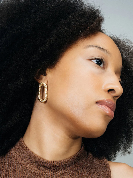 Flow Loop Earrings handmade luxury ring, premium metal finish, sophisticated style, close-up