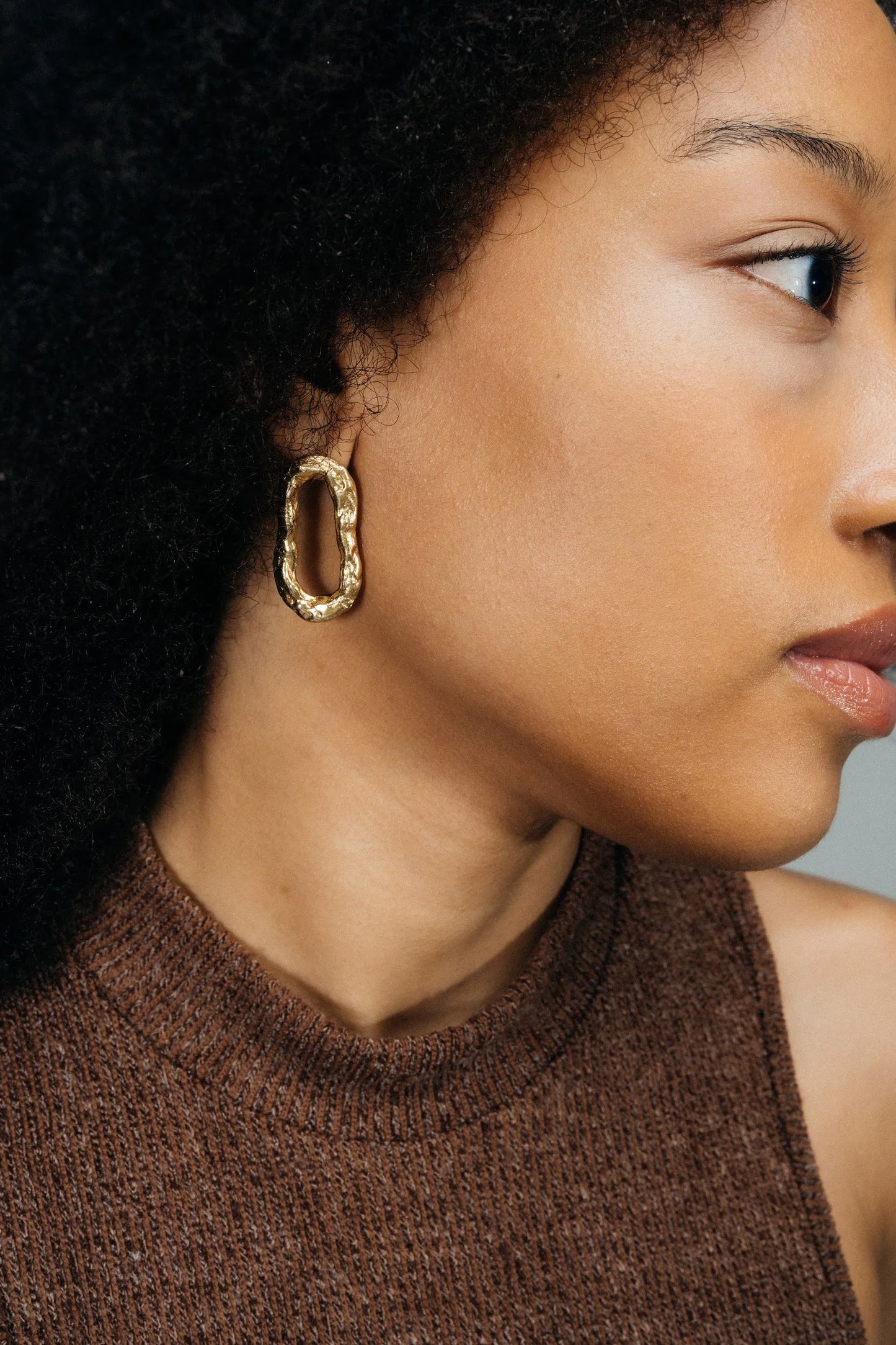 Handcrafted Flow Loop Earrings in premium metal, artisan jewelry, elegant design