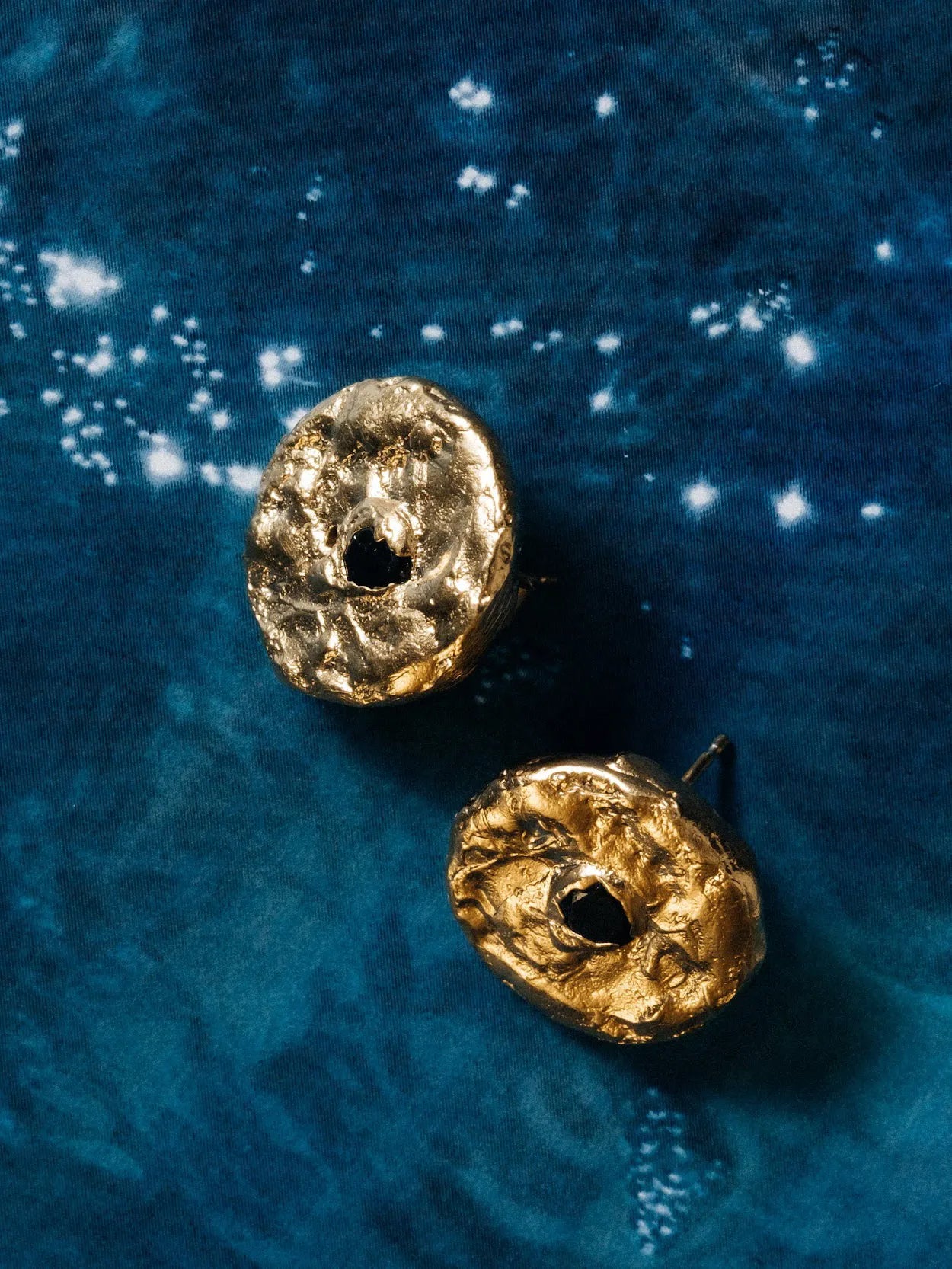 Grain Circle Gem Stud Earrings artisan crafted ring in Pink, timeless style, lifestyle shot