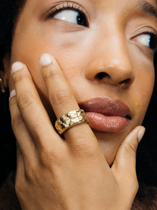 Stone Set Band handmade luxury ring, Sterling silver finish, sophisticated style, close-up