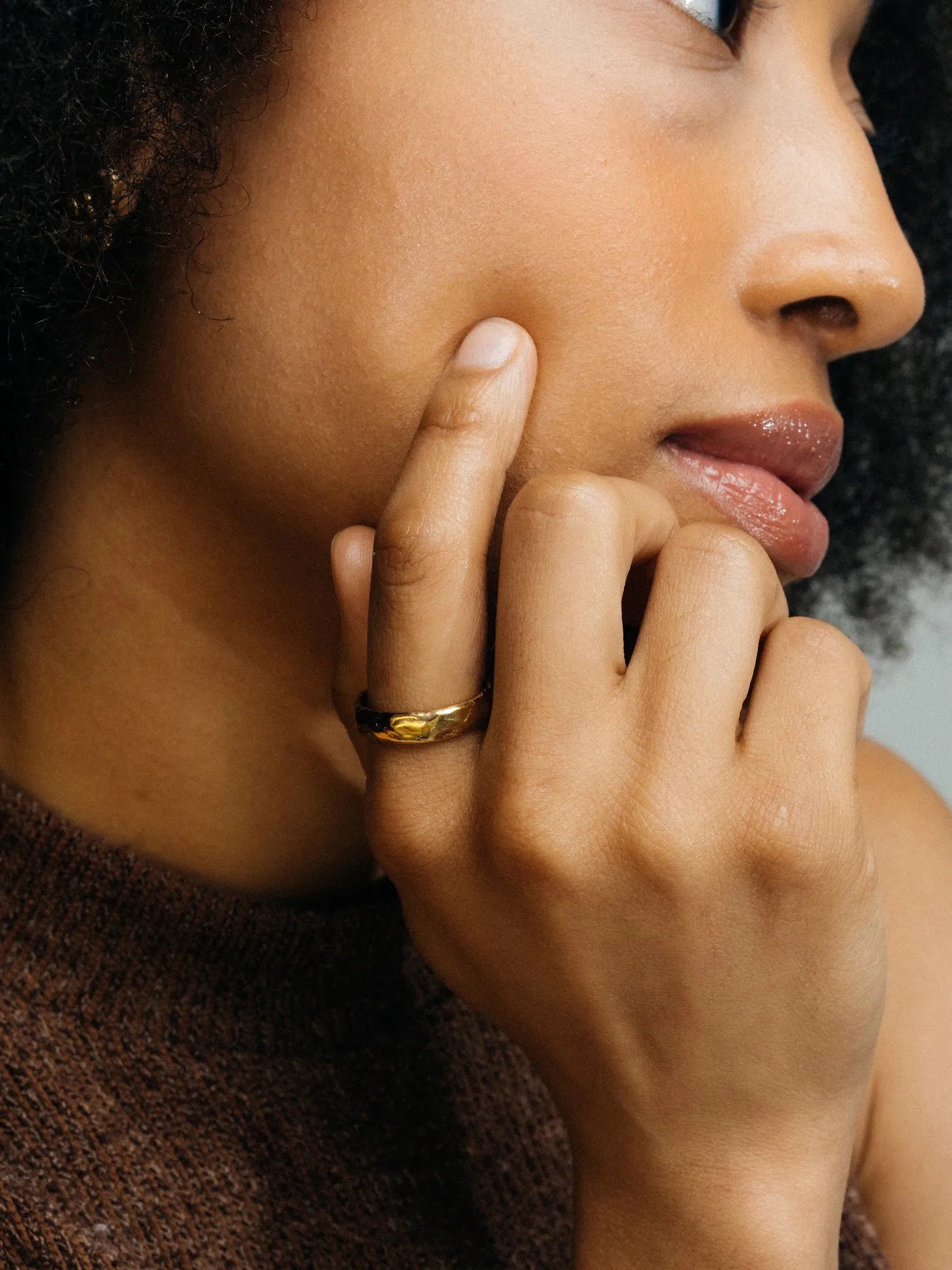 Artisan Darling Textured Band Ring in premium Sterling silver, refined finish, angle view