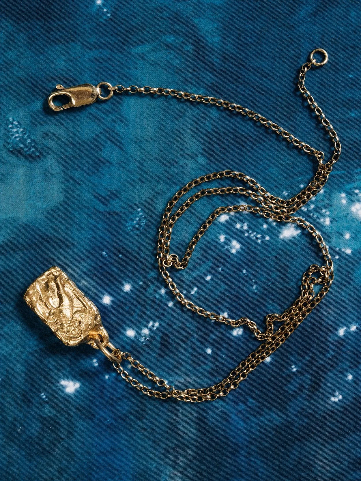 Rectangular Sculpted Necklace artisan crafted necklace in premium metal, timeless style, lifestyle shot