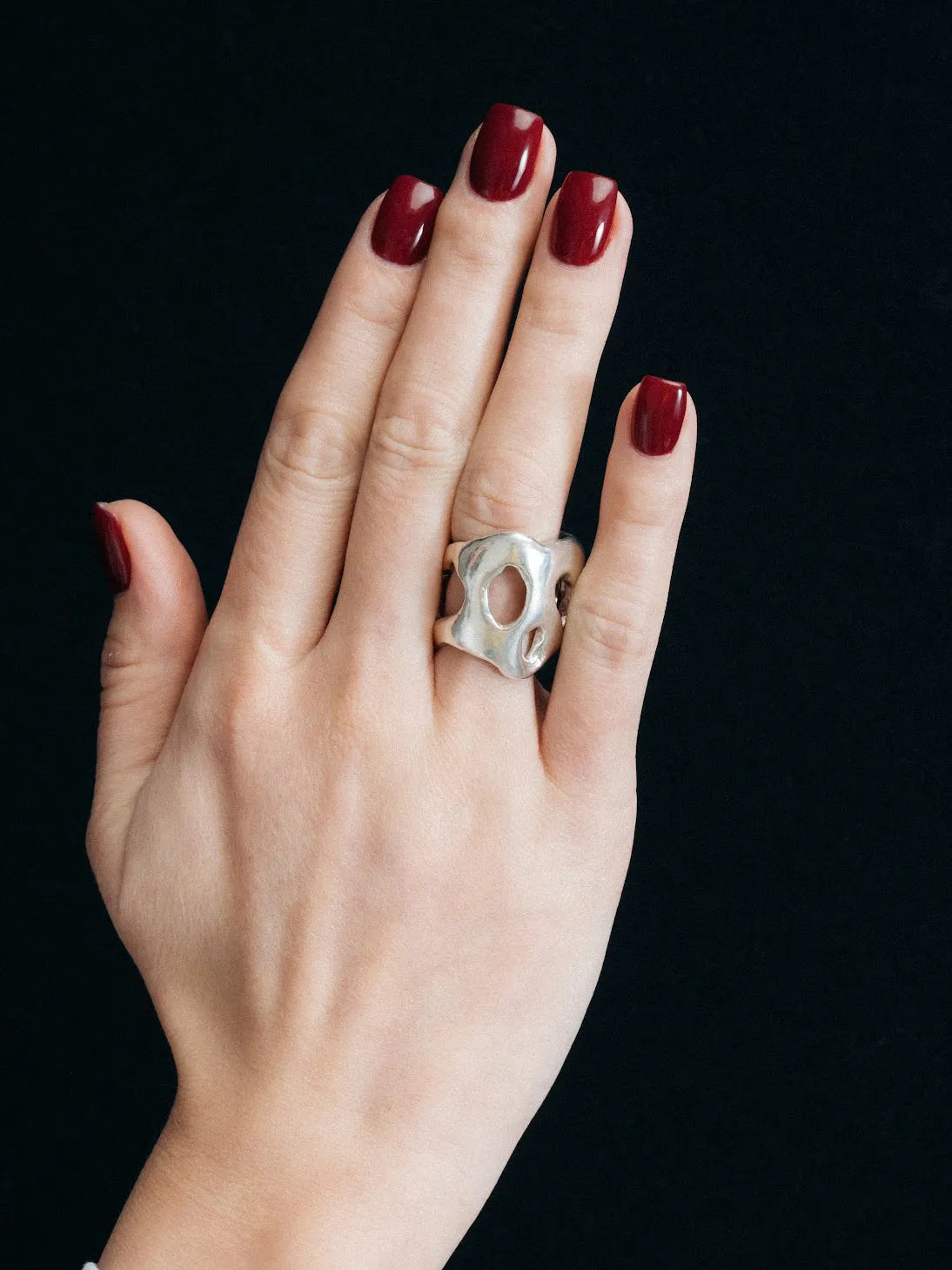 Artisan Fence Ring in premium Sterling silver, refined finish, angle view