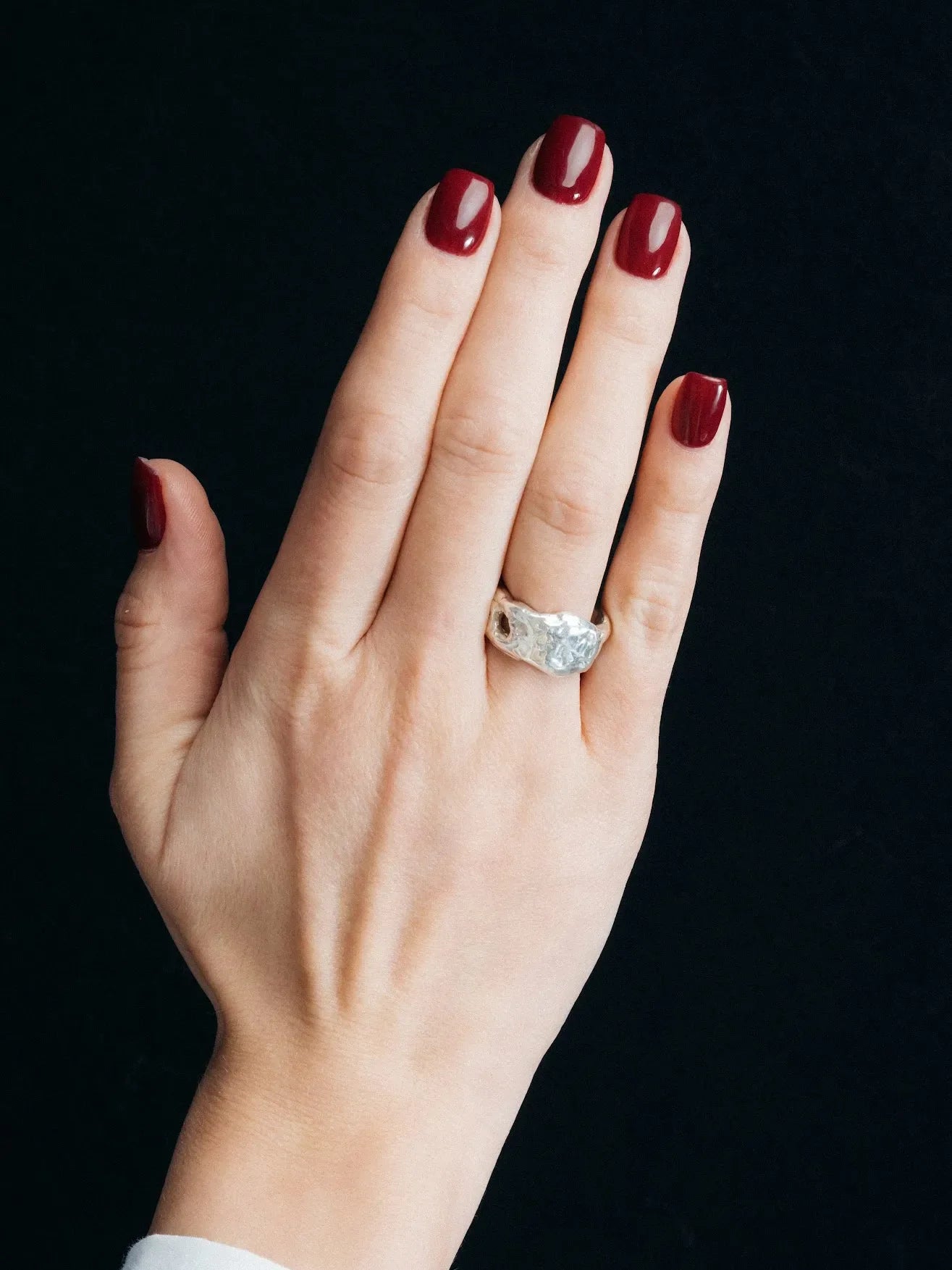 Eclipse Cutout Ring handmade luxury ring, premium metal finish, sophisticated style, close-up