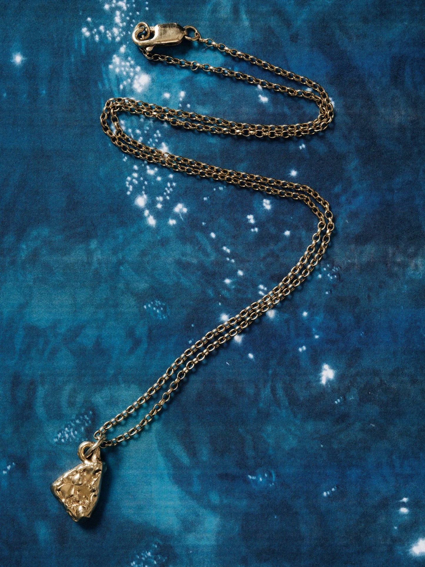 Handmade Triad Spark Necklace luxury jewelry, Sterling silver, luxurious look, front view