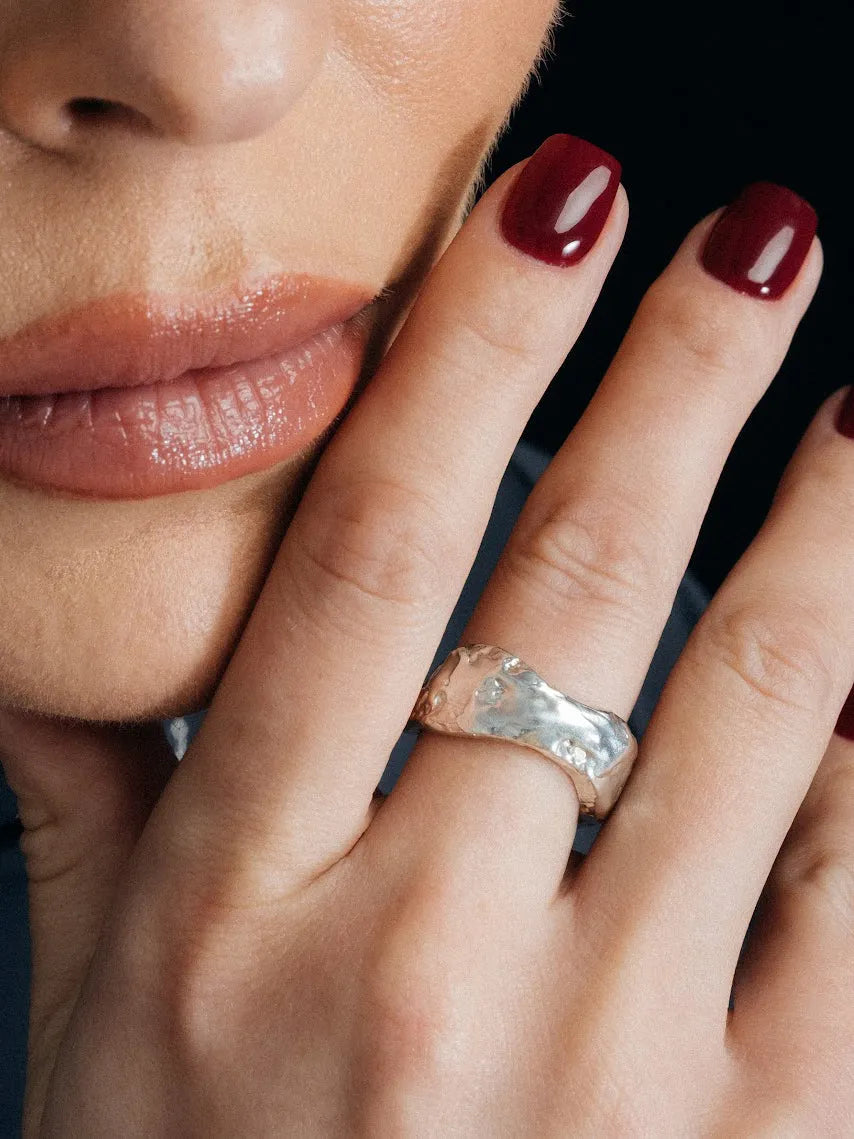 Tessy's Ring artisan crafted ring in 18ct Gold Vermeil, timeless style, lifestyle shot