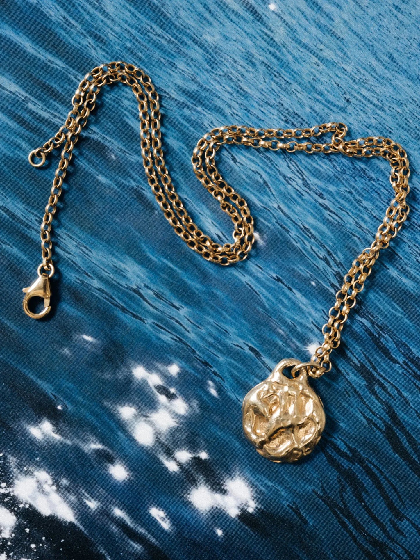 Moon Pendant designer necklace in premium metal, premium quality, side view