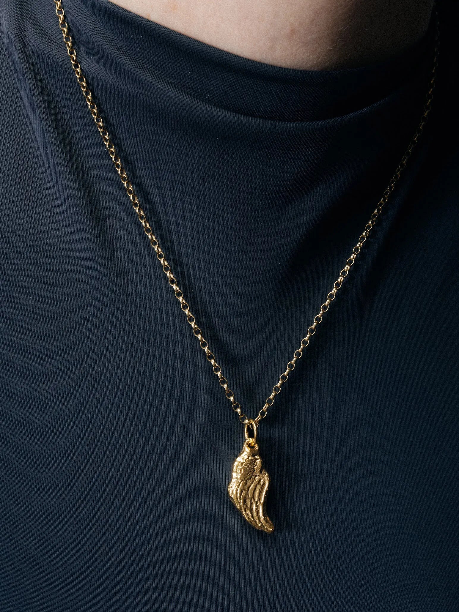Angel Wing Necklace designer necklace in premium metal, premium quality, side view