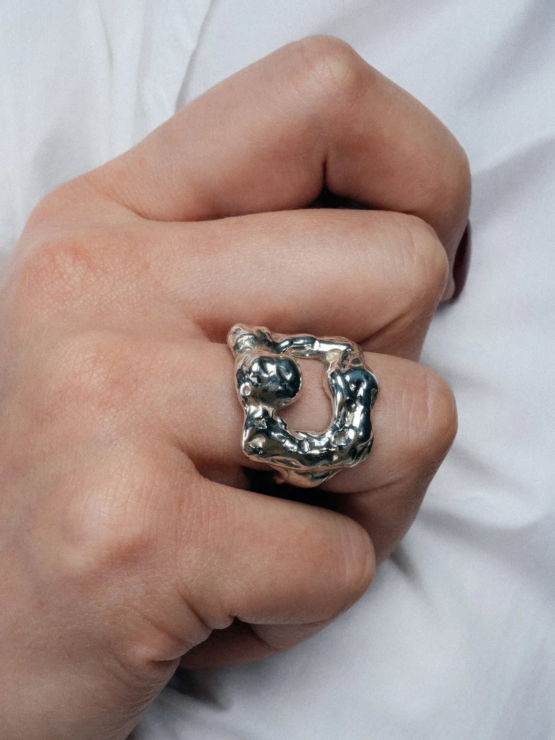 Mask Ring artisan crafted ring in premium metal, timeless style, lifestyle shot