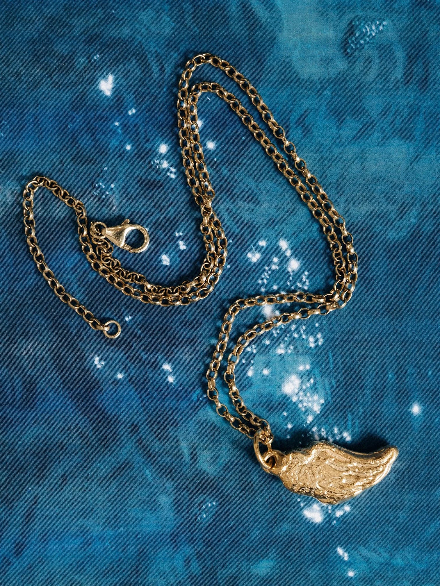 Handmade Angel Wing Necklace luxury jewelry, Sterling silver, luxurious look, front view