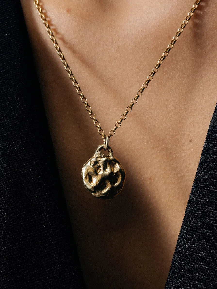 Handmade Moon Pendant luxury jewelry, premium metal, luxurious look, front view