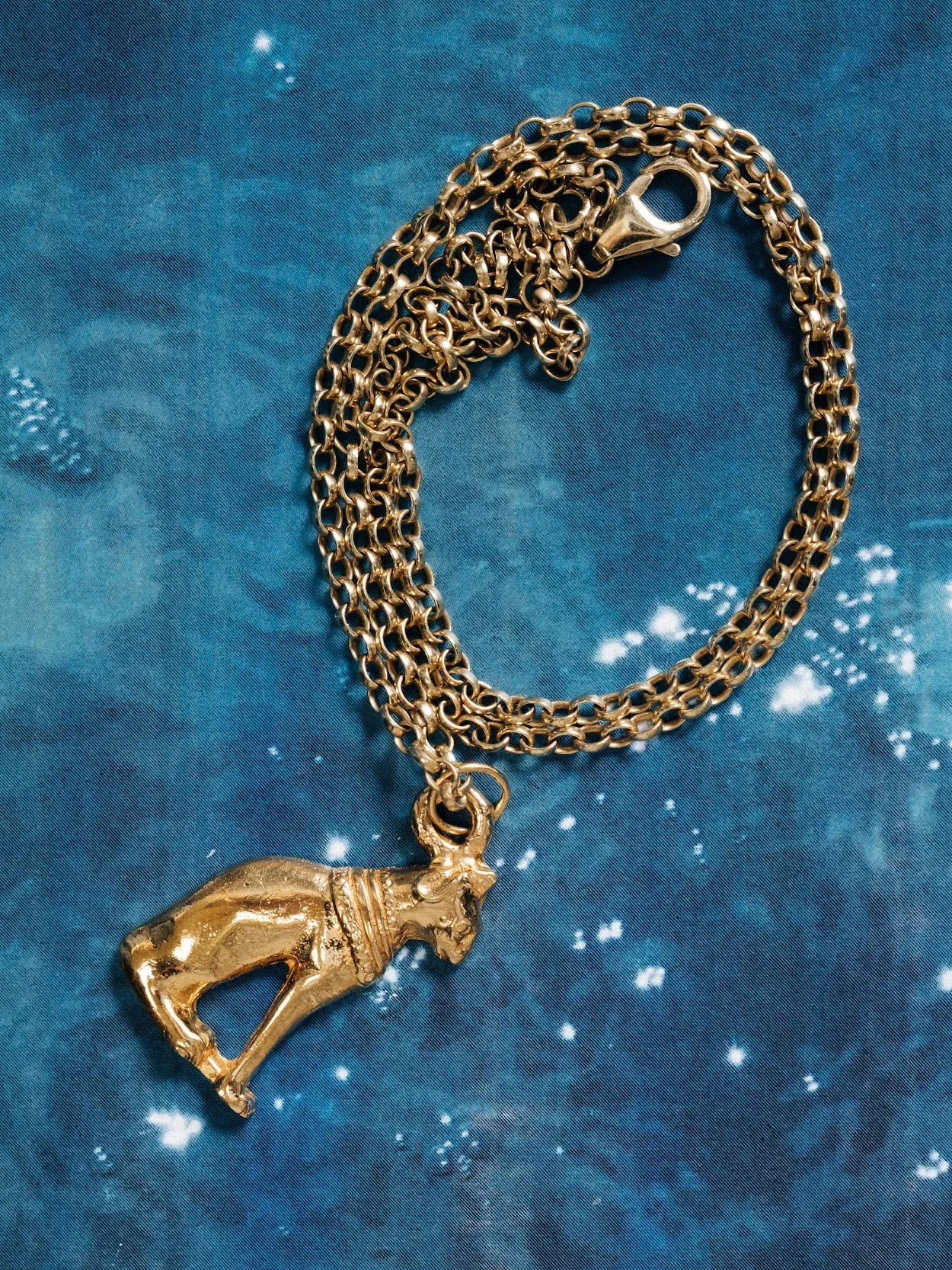 Bast Cat Necklace artisan designer necklace in premium metal, chic style, different perspective