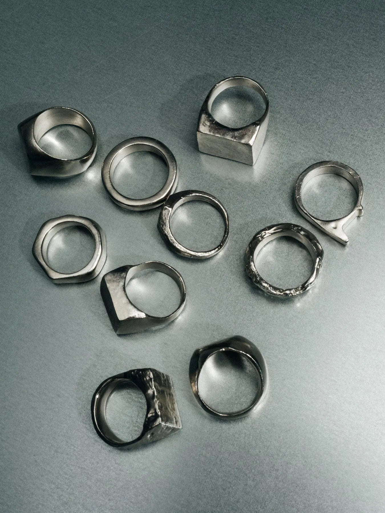 Rosa Signet Ring artisan crafted ring in Sterling silver, clean lines, lifestyle shot