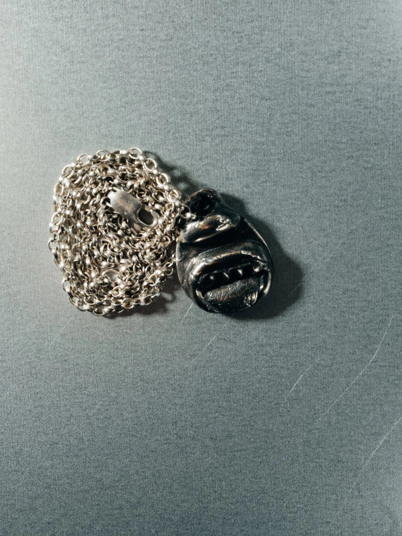 Handcrafted Tongue & Teeth Necklace premium premium metal jewelry, graceful design, product shot