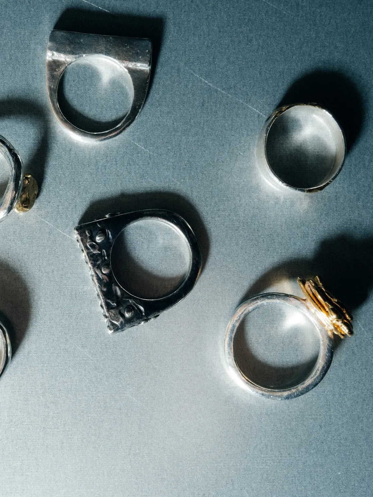 Handmade Flat Ring luxury jewelry, premium metal, luxurious look, front view