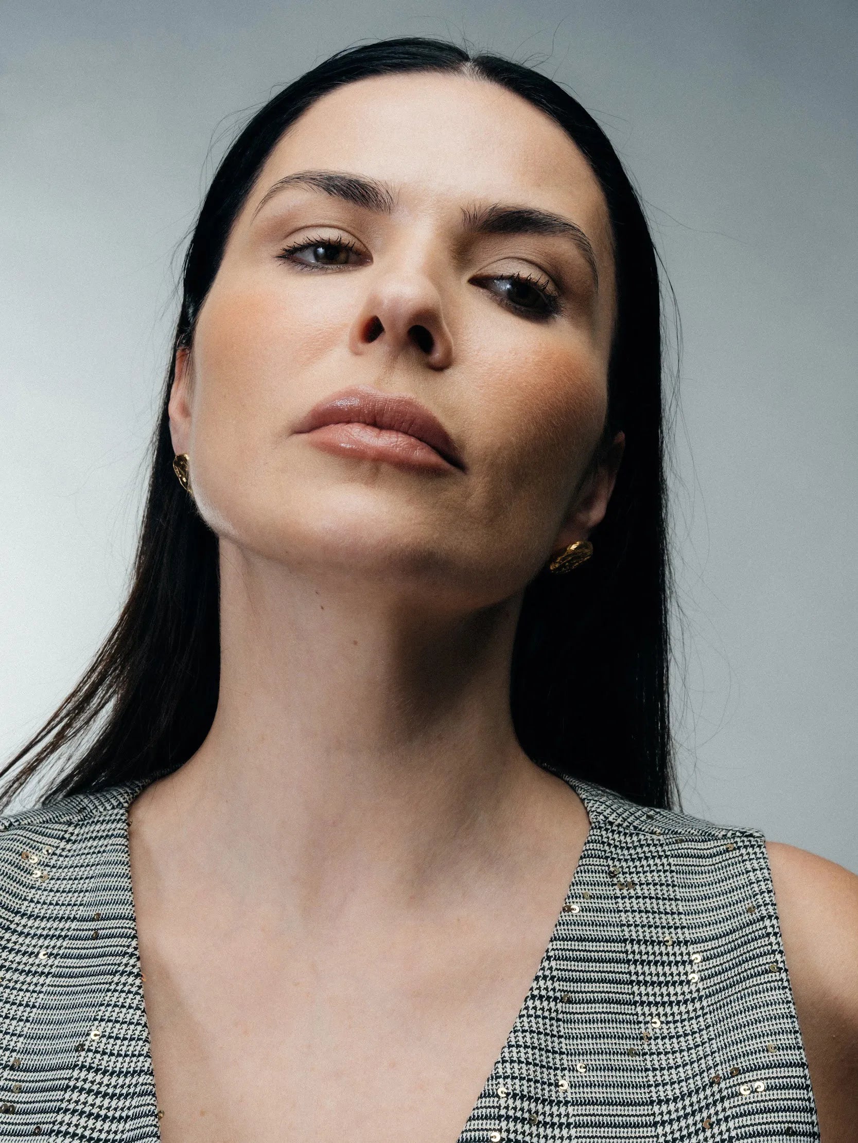 Grain Circle Stud Earrings handmade luxury ring, premium metal finish, sophisticated style, close-up