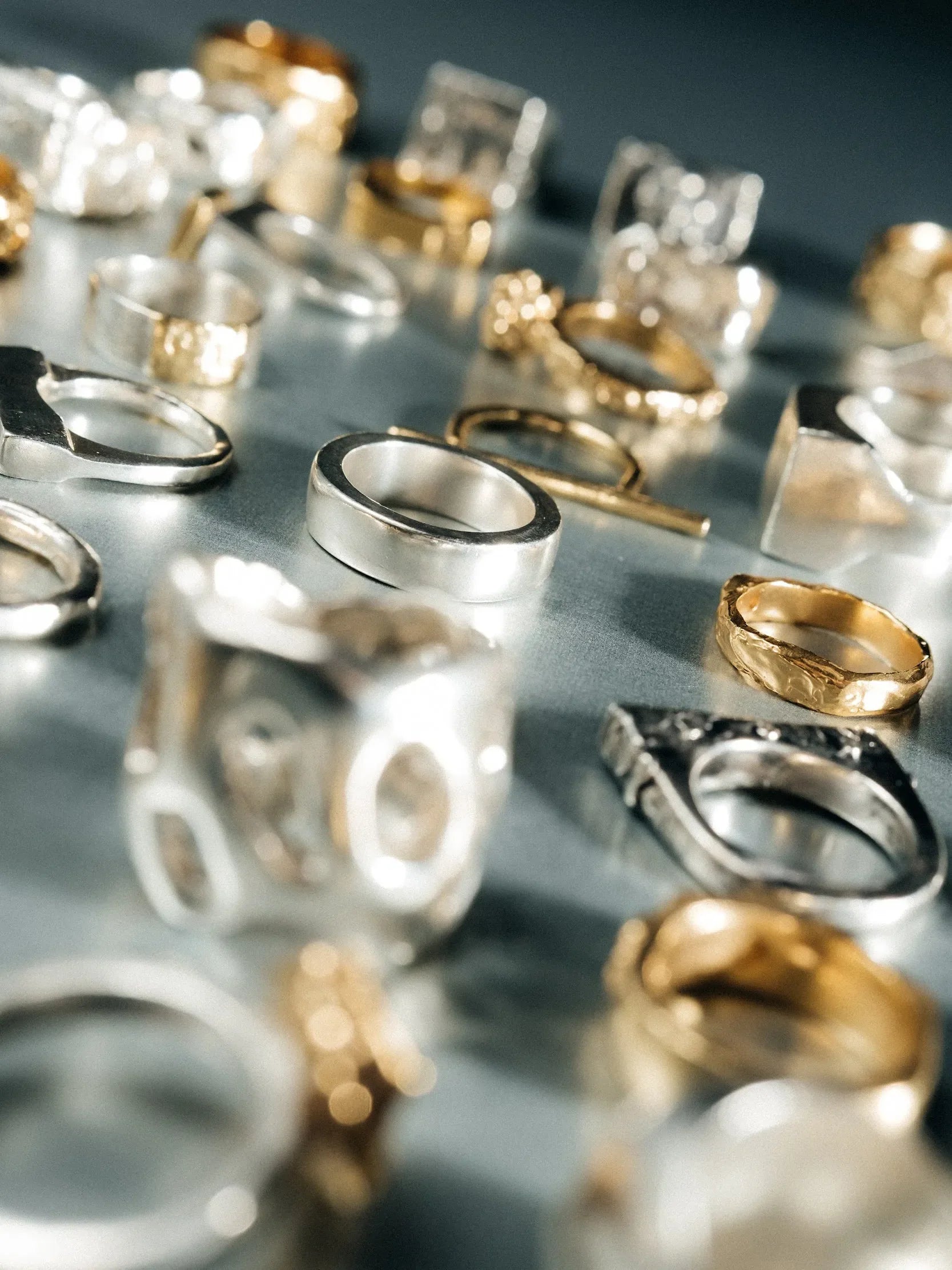 Designer Thickems Band Ring in Sterling silver, handmade jewelry, exquisite detail, alternate angle