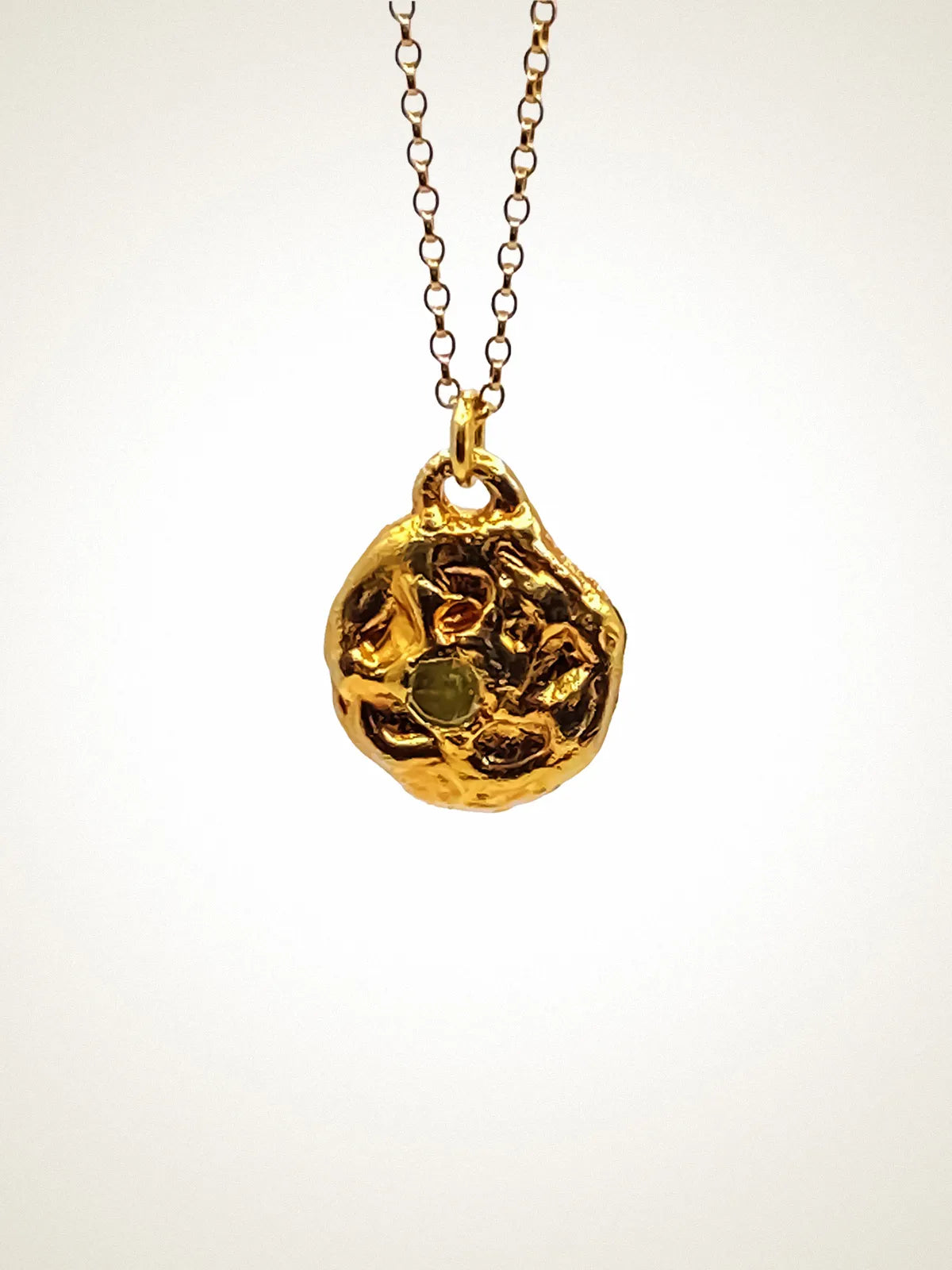 Handcrafted Moon Gem Pendant premium 18ct Gold Vermeil jewelry, graceful design, product shot