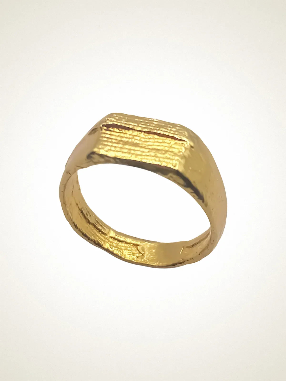 Oceanpressed Ring artisan crafted ring in 18ct Gold Vermeil, timeless style, lifestyle shot