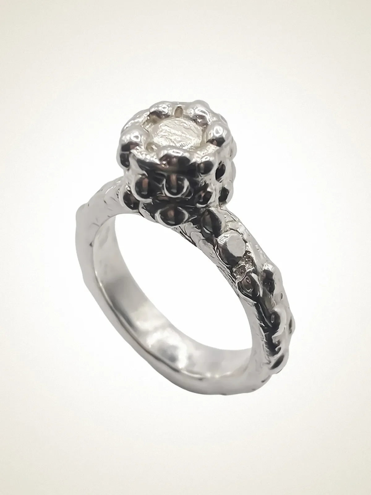 Handcrafted Orbit Ring premium Sterling silver jewelry, graceful design, product shot