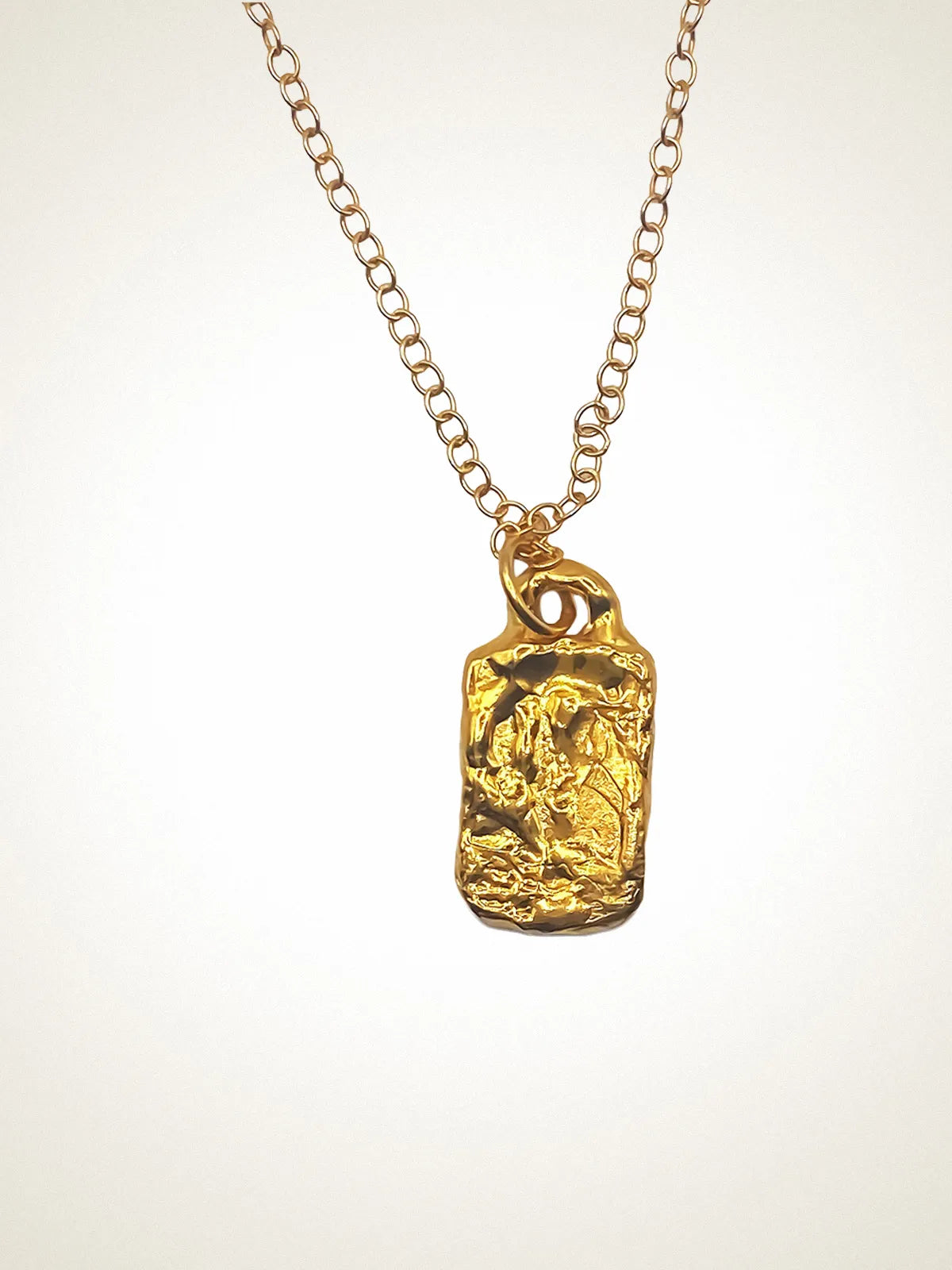 Rectangular Sculpted Necklace handmade luxury necklace, premium metal finish, sophisticated style, close-up