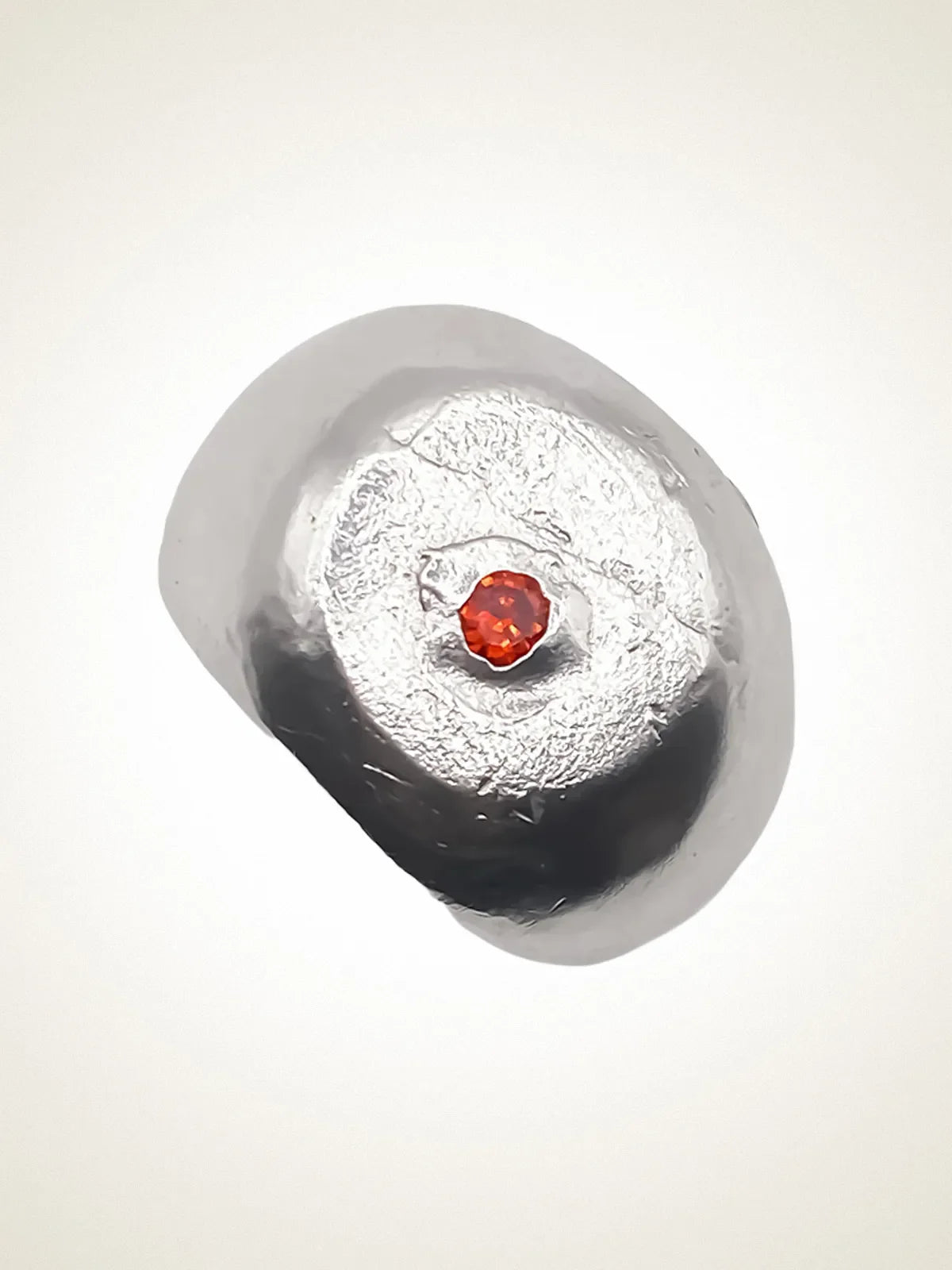 Round Signet Gem Ring handmade luxury ring, premium metal finish, smooth polished surface, close-up