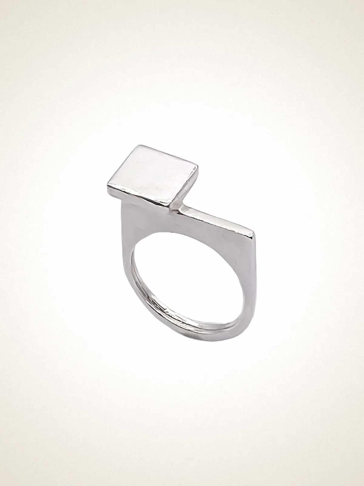 Square Top Signet Ring unique handcrafted ring, premium metal, statement piece, product detail