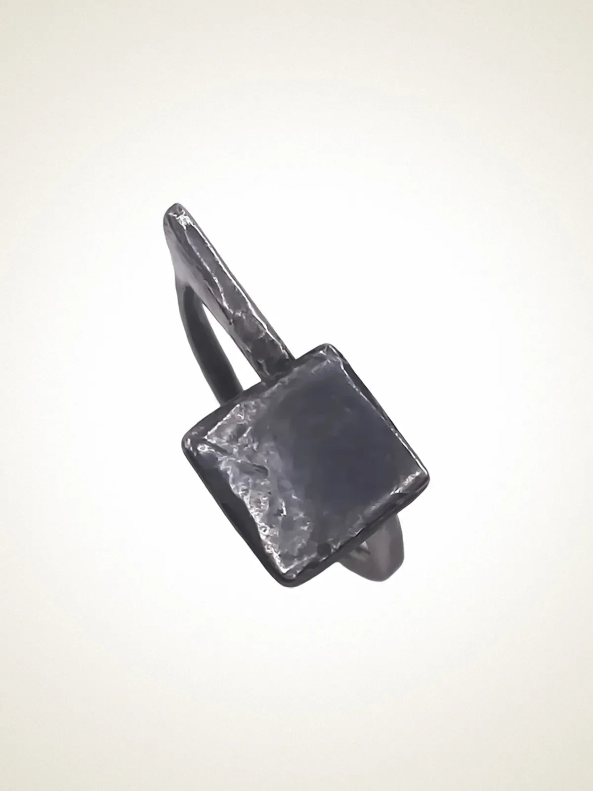 Handmade Square Top Signet Ring luxury jewelry, premium metal, modern style, front view