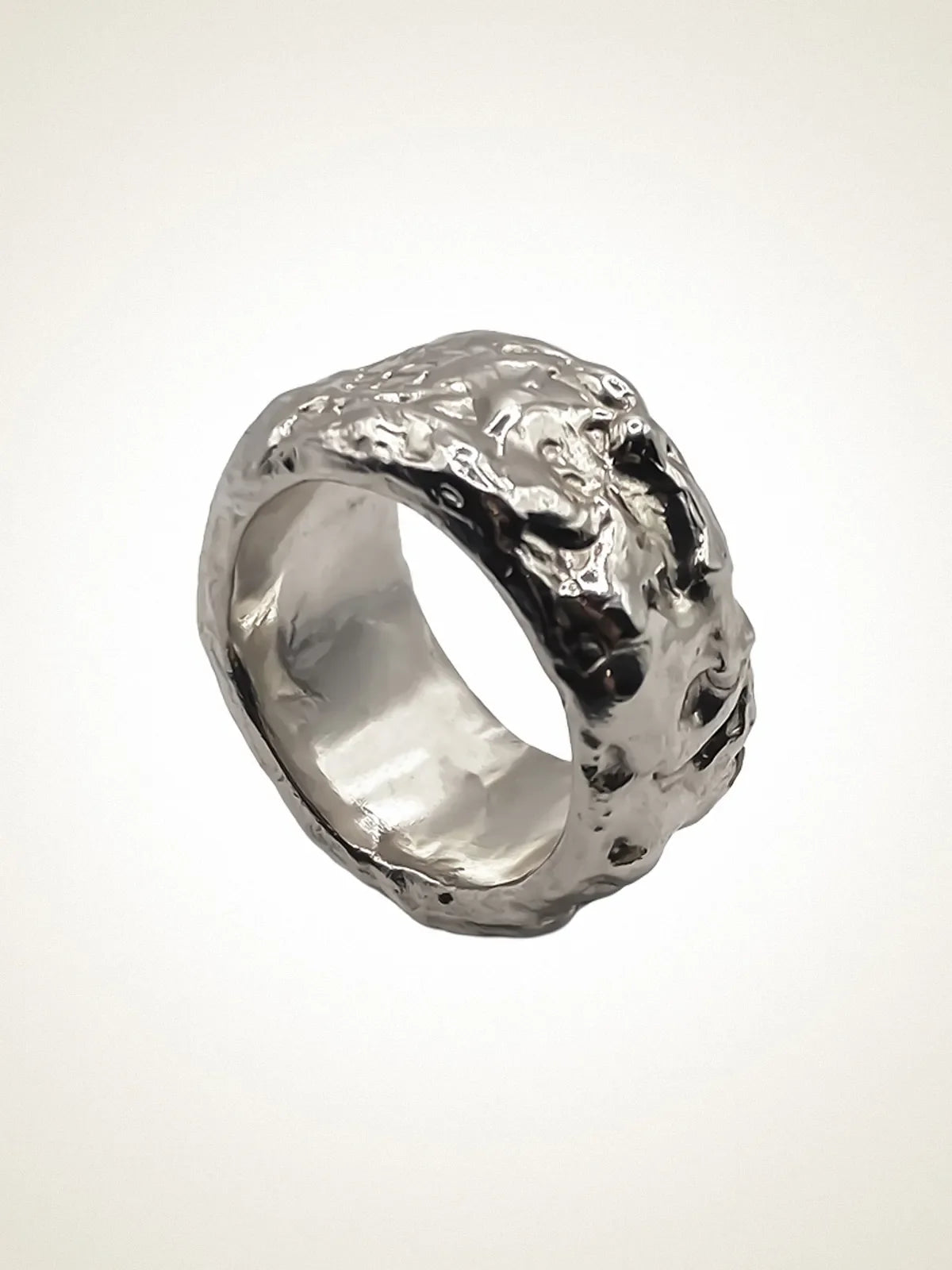 Stone Set Band luxury artisan ring in 18ct Gold Vermeil, stunning finish, styled view