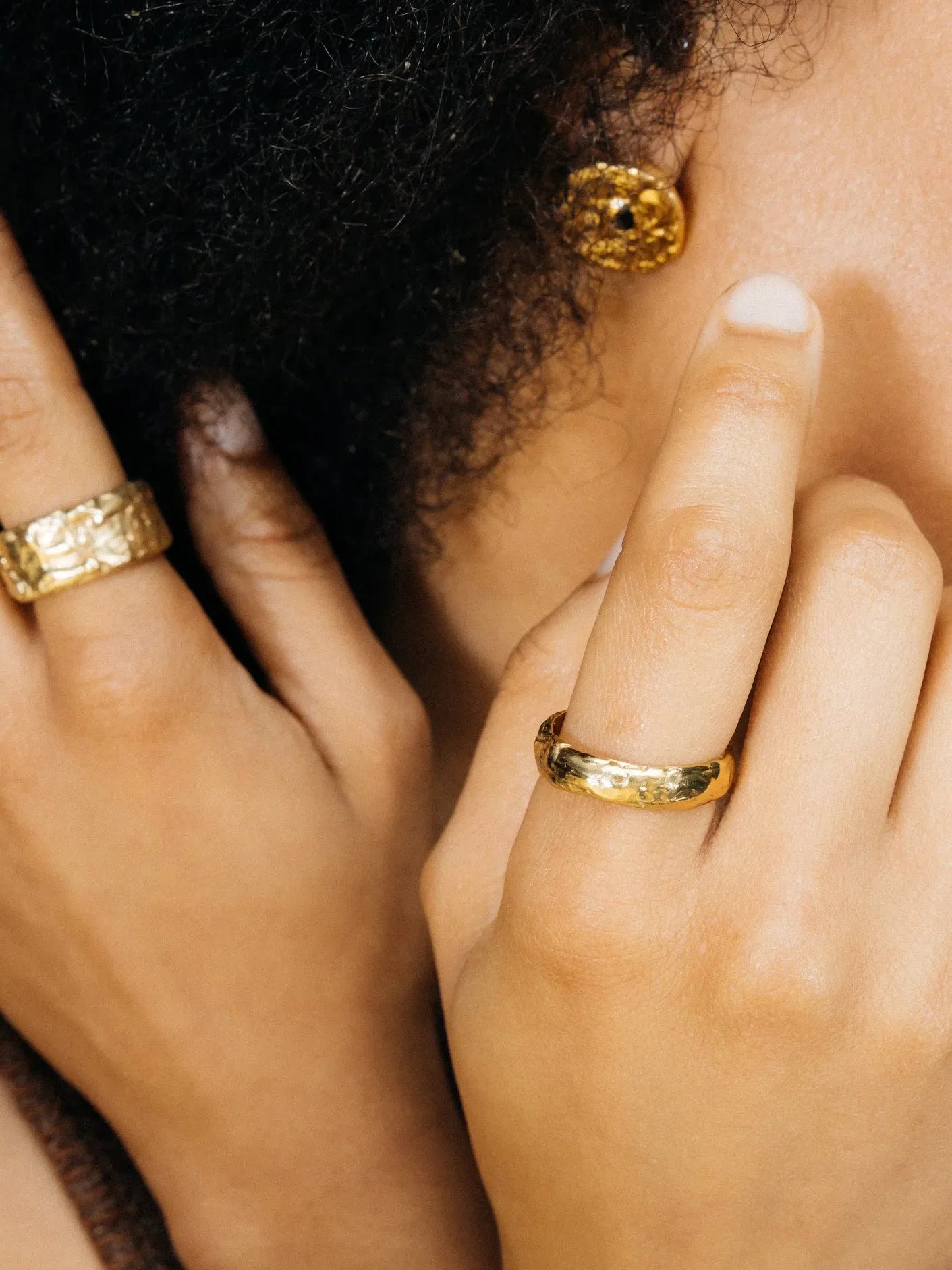 Darling Textured Band Ring unique handcrafted ring, 18ct Gold Vermeil, beautiful craftsmanship, product detail