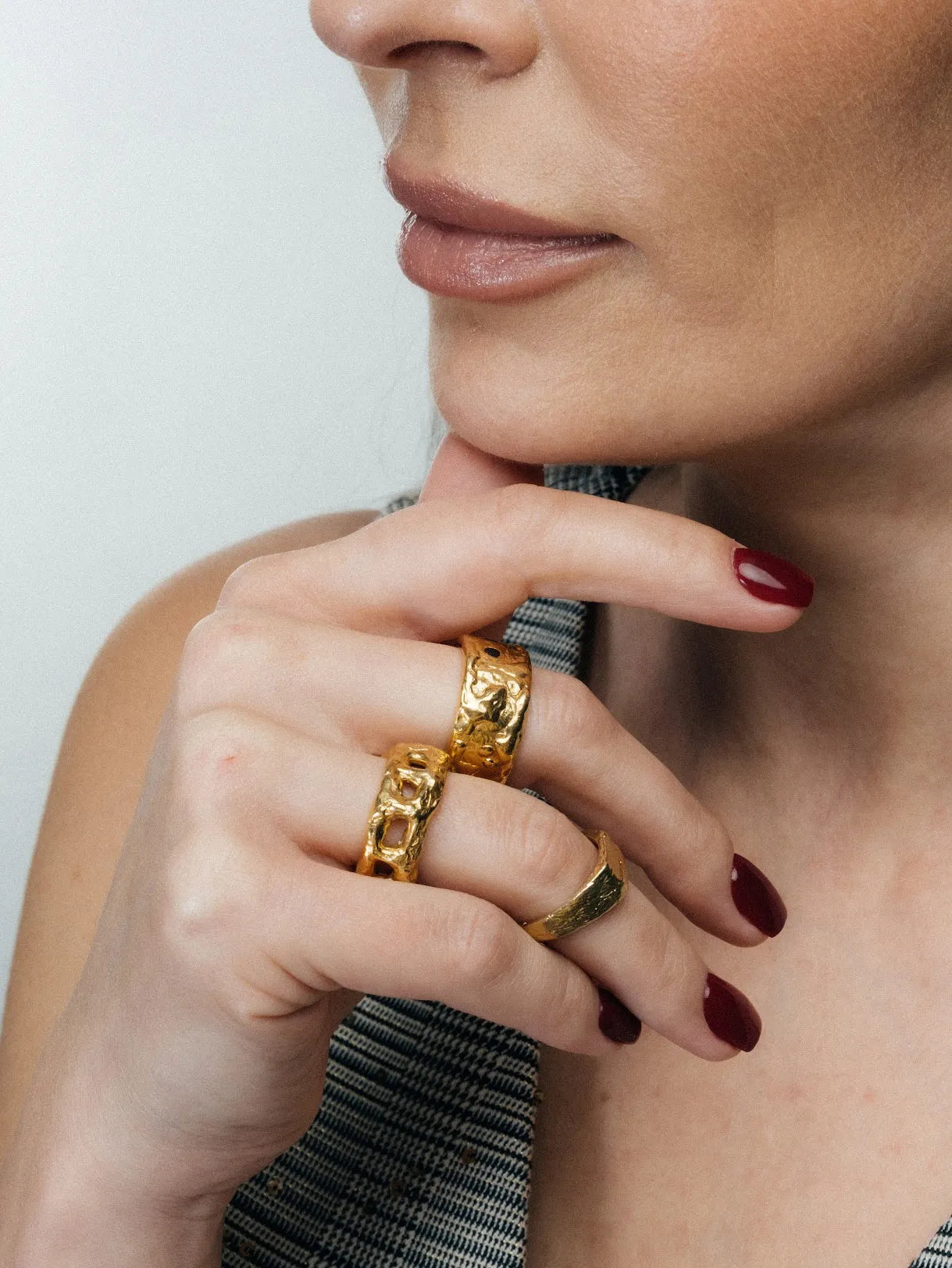 Oceanpressed Ring designer ring in 18ct Gold Vermeil, premium quality, side view