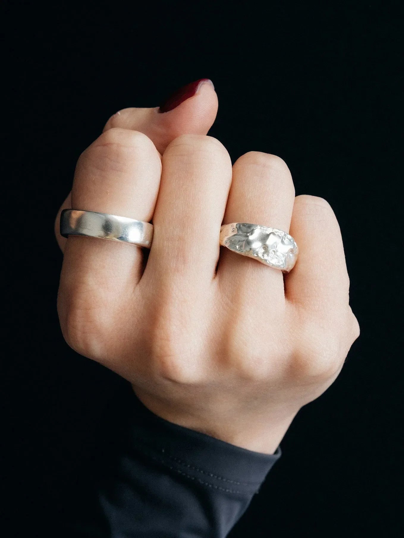 Artisan Tessy's Ring in premium Sterling silver, refined finish, angle view