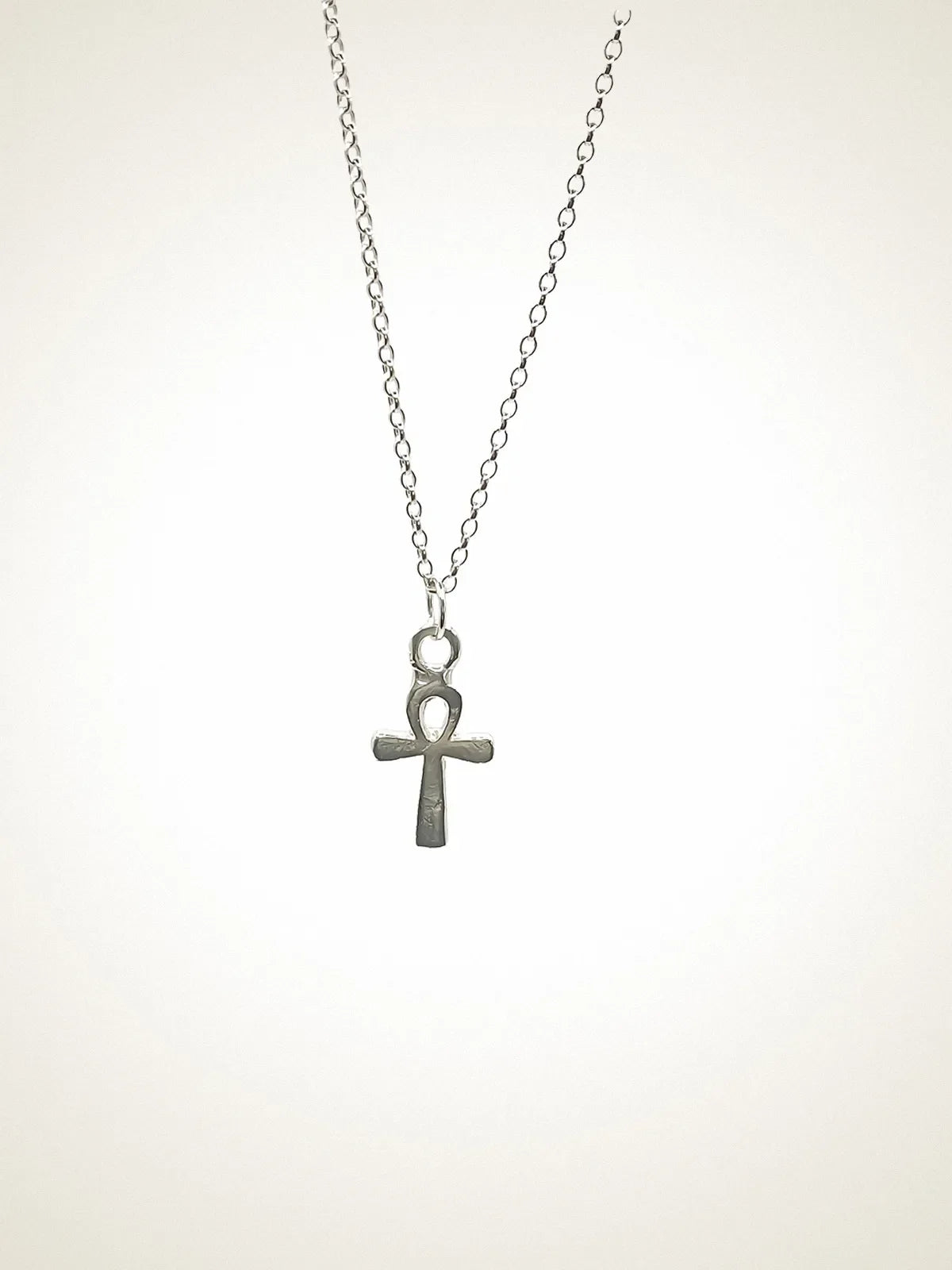 Handmade Ankh Necklace luxury jewelry, Sterling silver, luxurious look, front view