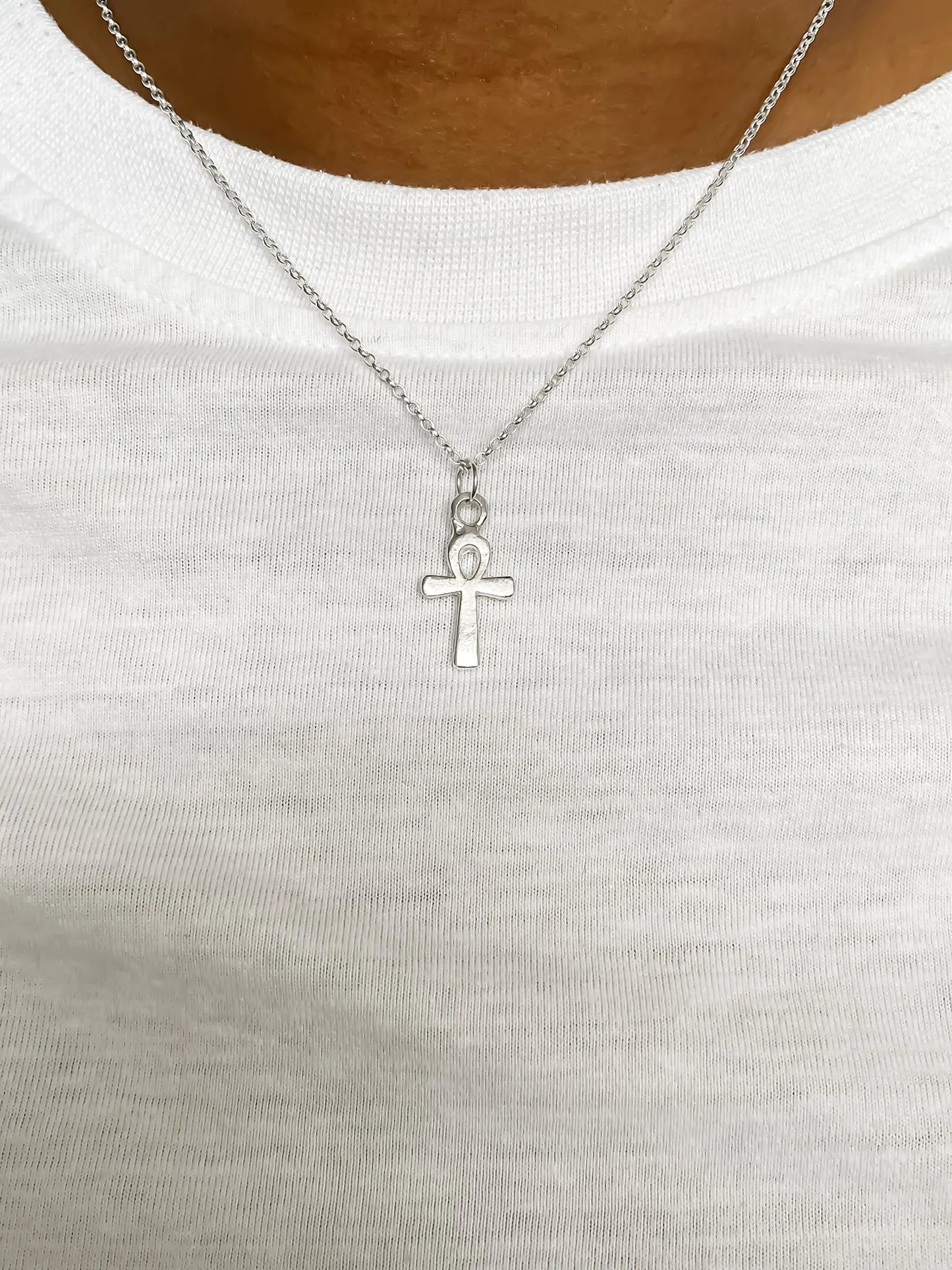 Ankh Necklace luxury artisan necklace in premium metal, stunning finish, styled view