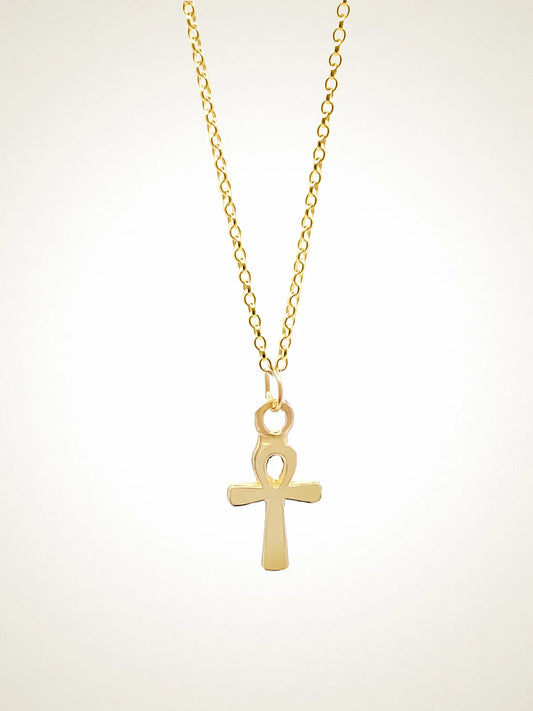 Handcrafted Ankh Necklace in Sterling silver, artisan jewelry, elegant design