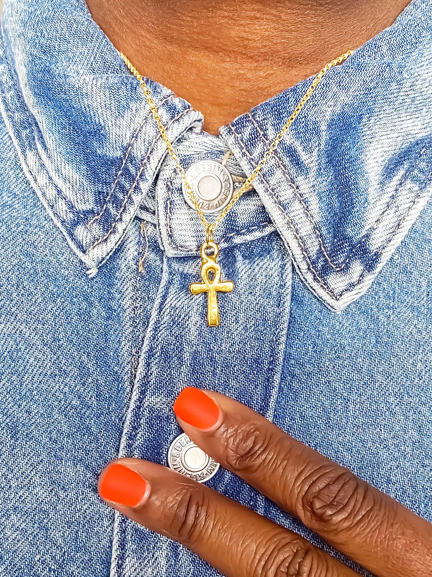 Handcrafted Ankh Necklace premium premium metal jewelry, graceful design, product shot